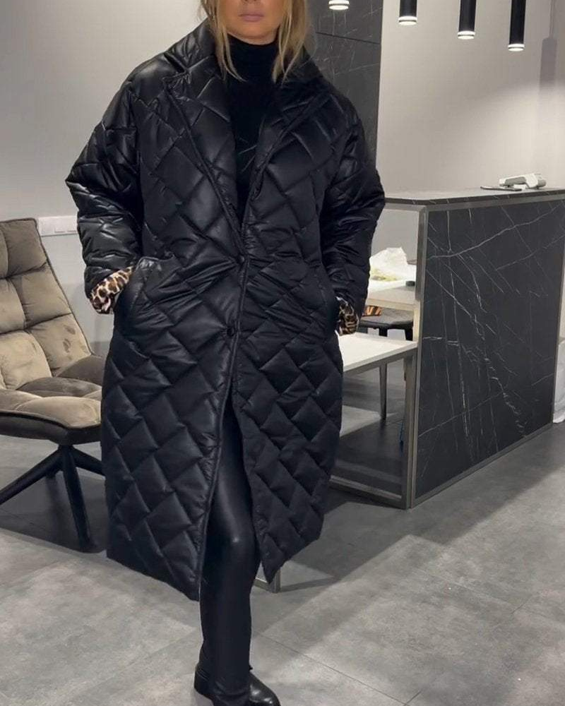 DIASY - MANTEAU MI-LONG DÉCONTRACTÉ EN COTON AVEC REVERS