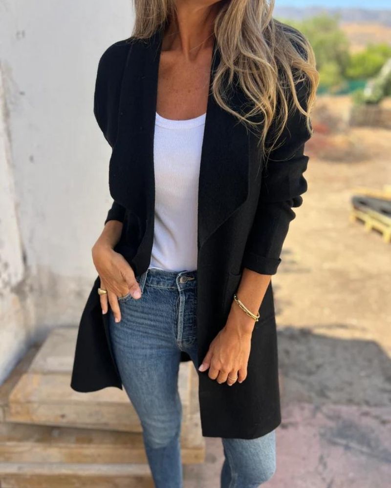 EIGONA - VESTE CARDIGAN DÉCONTRACTÉE À REVERS