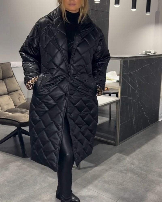 DIASY - MANTEAU MI-LONG DÉCONTRACTÉ EN COTON AVEC REVERS