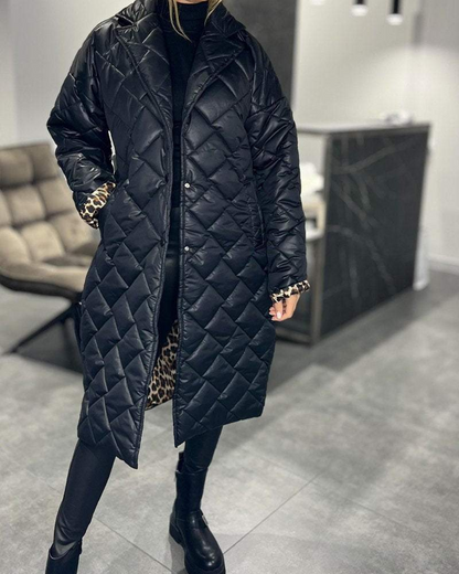 DIASY - MANTEAU MI-LONG DÉCONTRACTÉ EN COTON AVEC REVERS