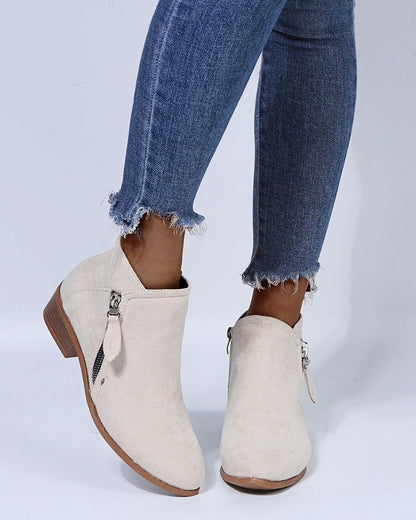 LORIA - Bottes en daim à talon épais